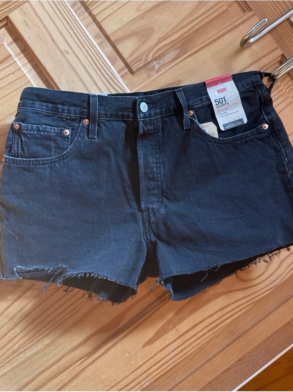 Levi's Black 501 Cutoff Denim Shorts